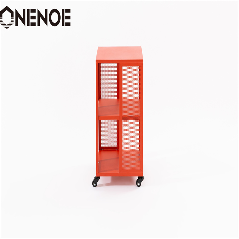 Onenoe Home Modern Furniture Metal Removable Shelving Filing Cabinet Bookcase Cabinet Solid Frame Organizer Storage Cabinet with 3-Tier