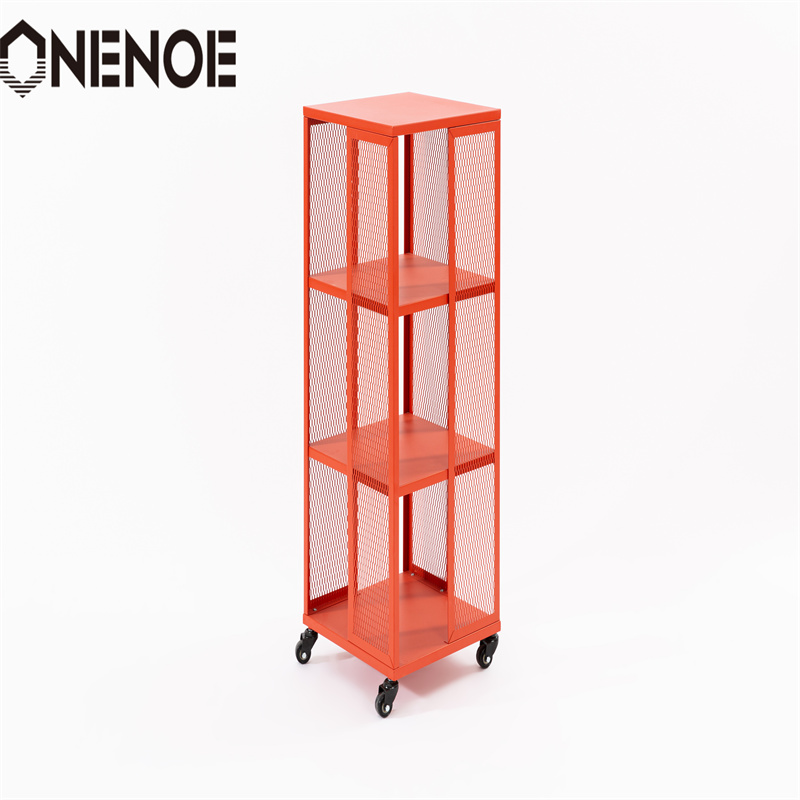 Onenoe Home Modern Furniture Metal Removable Shelving Filing Cabinet Bookcase Cabinet Solid Frame Organizer Storage Cabinet with 3-Tier